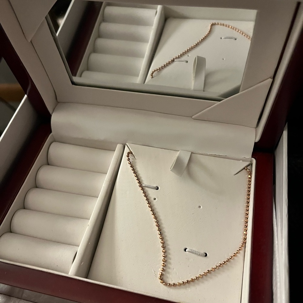 ROSEWOOD JEWELRY BOX VINTAGE NEW IN BOX